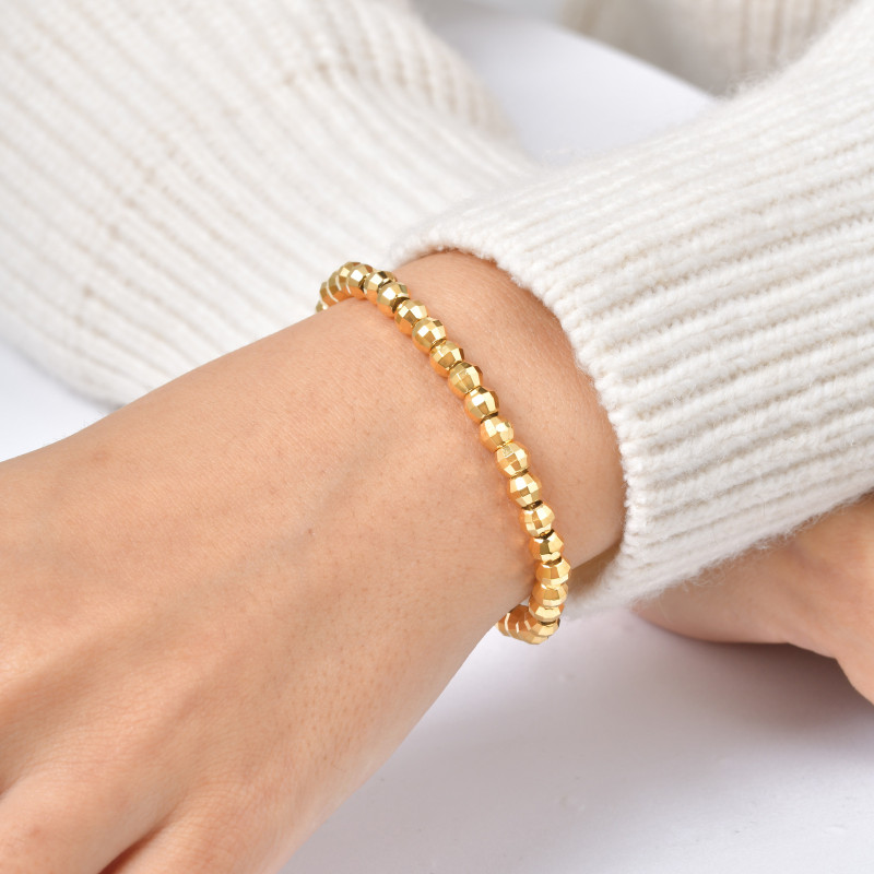 Wholesale Gold Plated Faceted Bead Bracelet