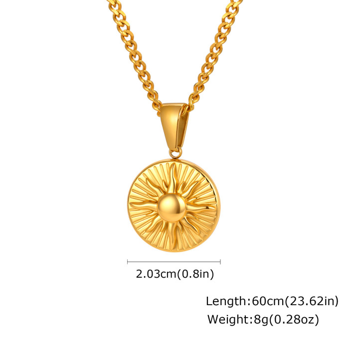 Wholesale Stainless Steel Sun God Medallion Necklace