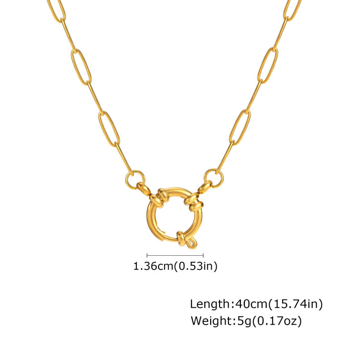 Wholesale Stainless Steel Fashion Paperclip Necklace