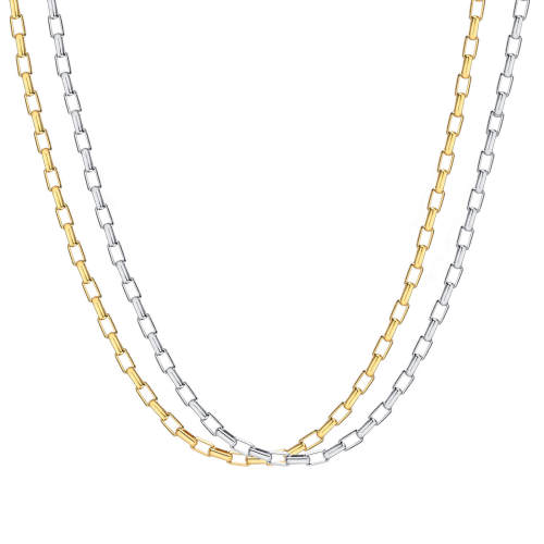 Wholesale Stainless Steel Women Box Chain Necklace