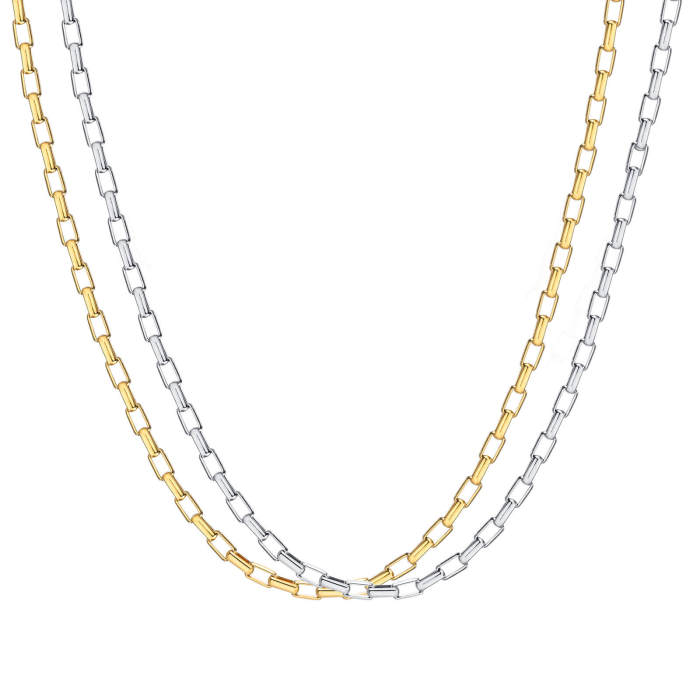 Wholesale Stainless Steel Women Box Chain Necklace