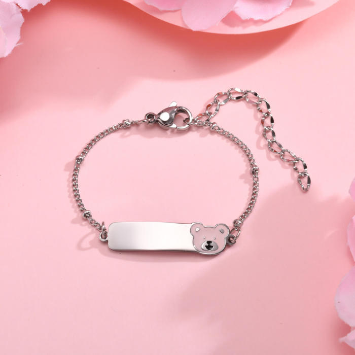 Wholesale Stainless Steel Engraveable Cute Kids Bracelet