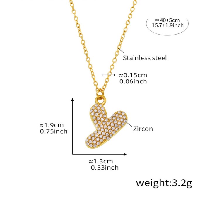 Wholesale Stainless Steel 5A CZ Initial Necklace
