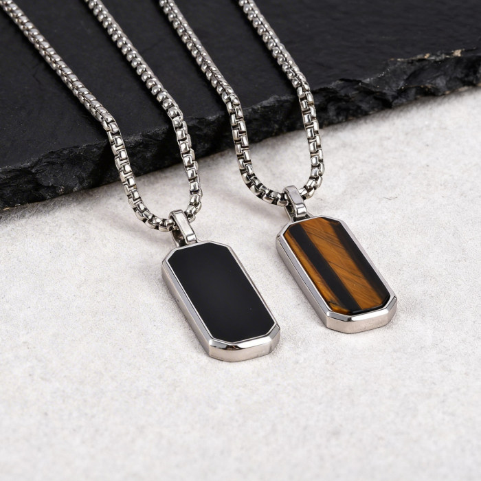 Wholesale Stainless Steel Octagonal Vertical Bar Pendant