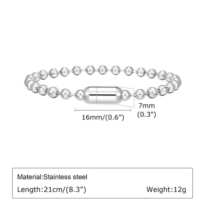 Wholesale Stainless Steel Mens Ball Bead Chain Bracelet