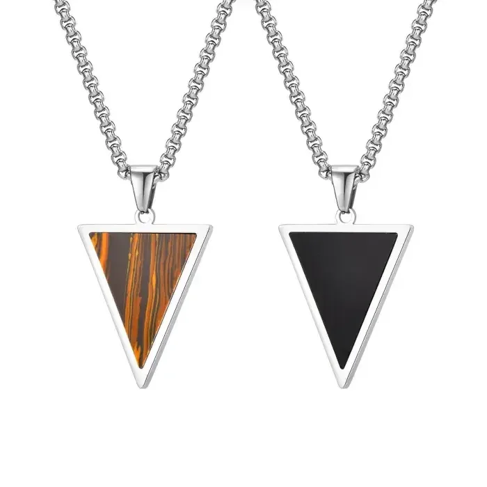 Wholesale Stainless Steel Triangle Turquoise Pendant