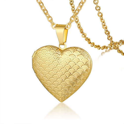 Wholesale Stainless Steel Heart Pendant and Chain Gold