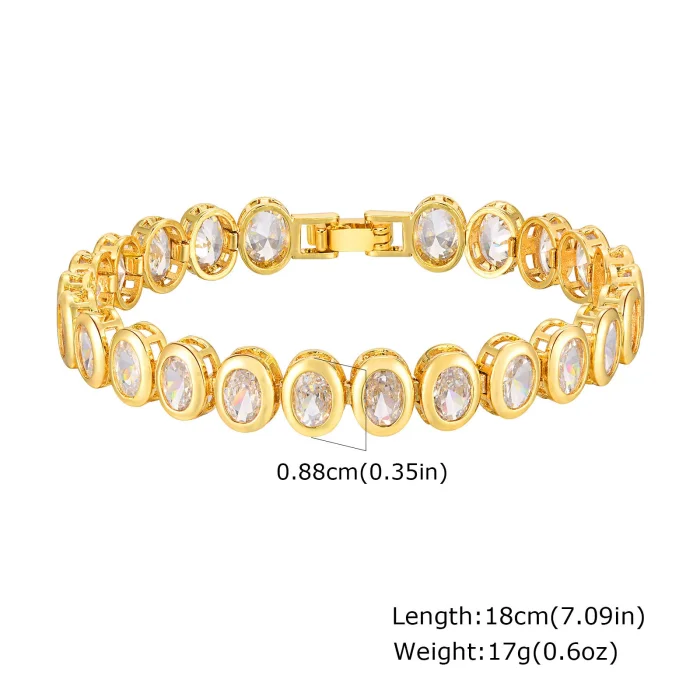 Wholesale Copper Zirconia Golden Bracelet