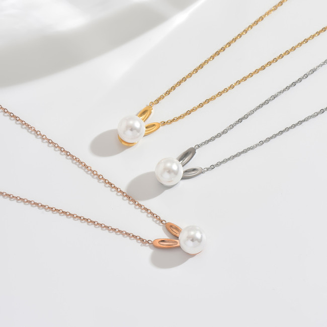 Wholesale Stainless Steel Bunny Necklace