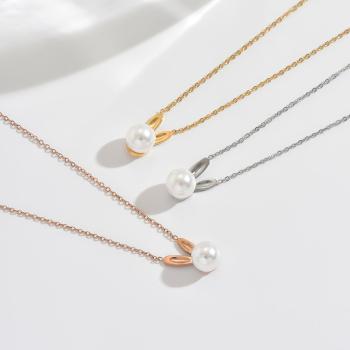 Wholesale Stainless Steel Bunny Necklace