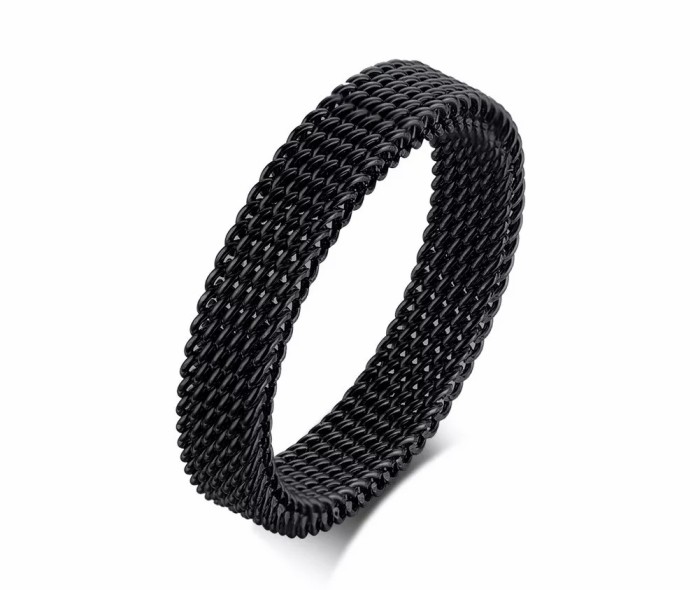 Wholesale Stainless Steel Wedding Bands Mesh Couple Rings