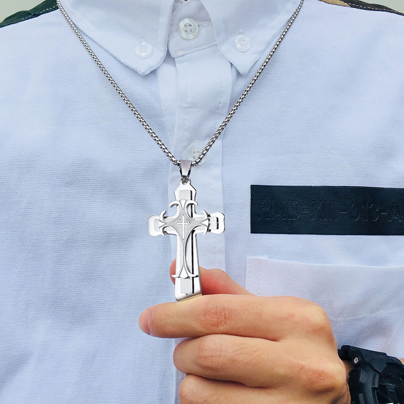 Wholesale Multiple Muslim Cross Necklace Stainless Steel Cross Pendant Necklace