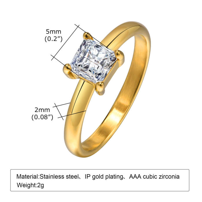 Wholesale Stainless Steel 5mm CZ Rings