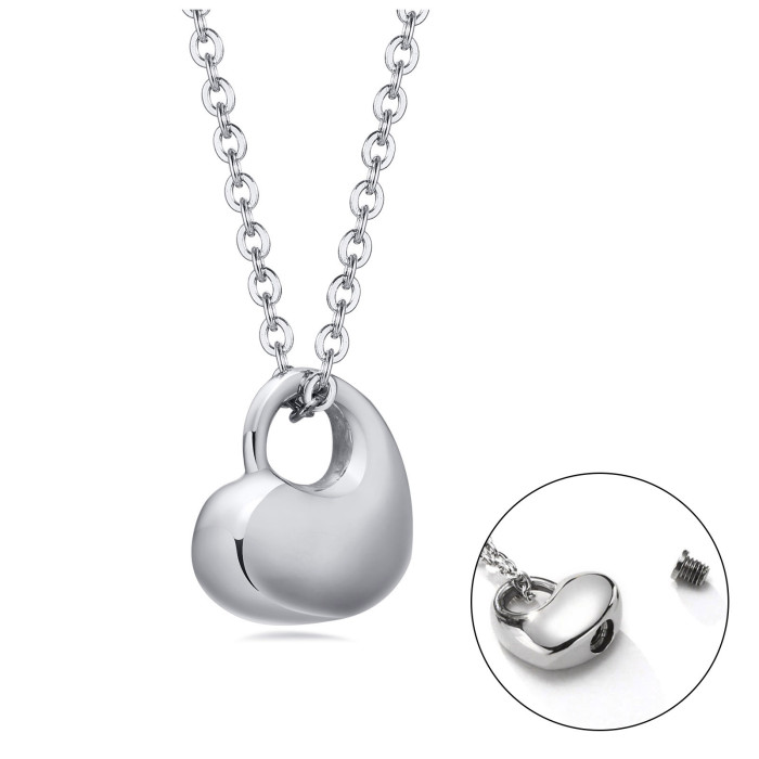 Wholesale Stainless Steel Sideways Heart Keepsake Pendant