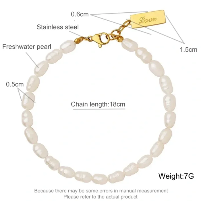 Wholesale Freshwater Pearl Bracelet with Love Square Pendant
