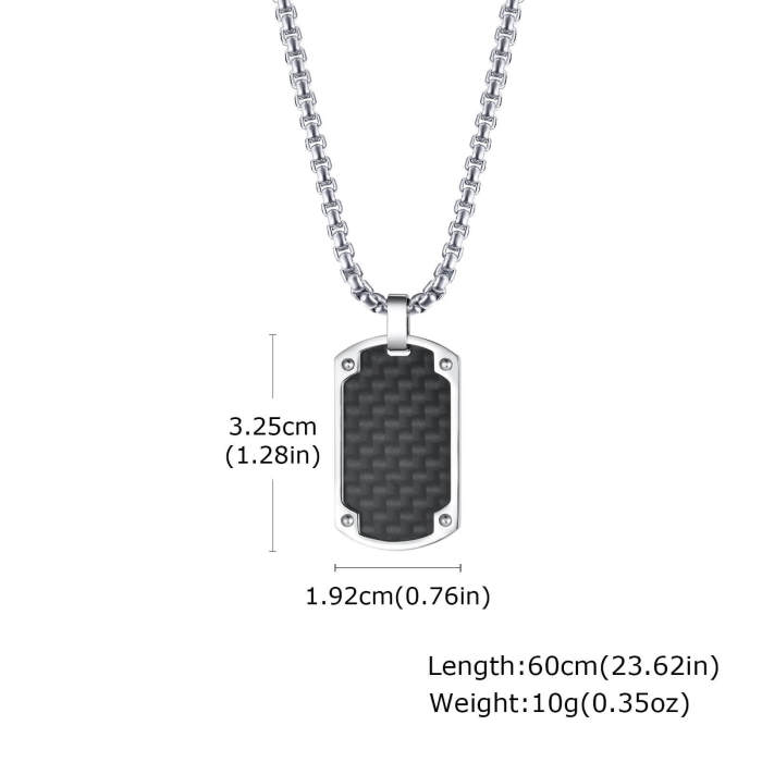 Wholesale Stainless Stee Carbon Fiber Dog Tag Pendant