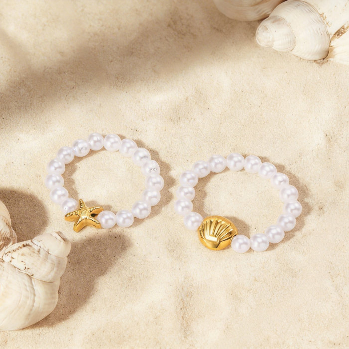 Wholesale Stainless Steel Marine Pearl Ring