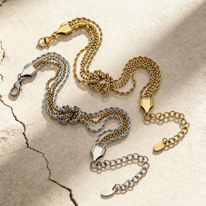 Wholesale Stainless Steel Knot Chain Bracelet