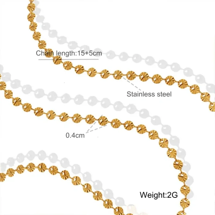 Wholesale Stainless Steel Ruffled Gold Circle Charm Bracelet