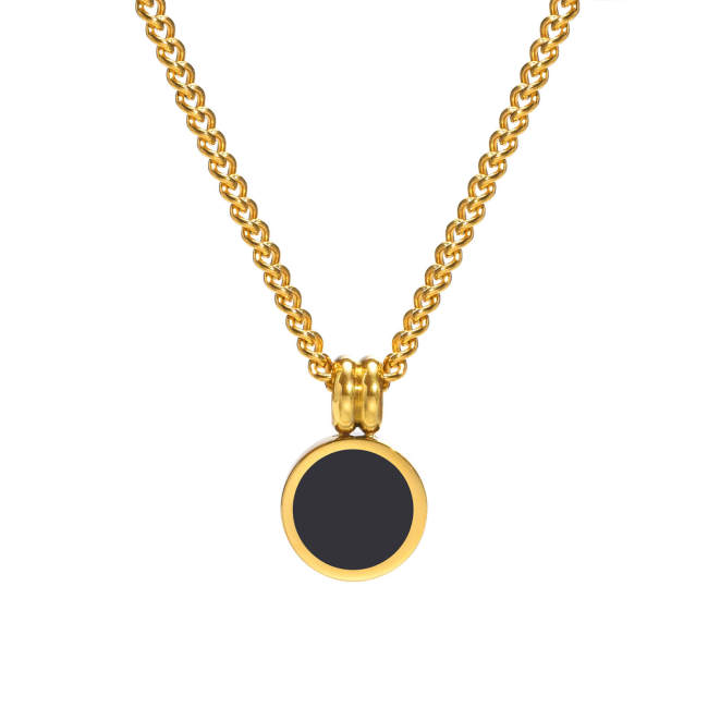 Wholesale Stainless Steel Women Disc Necklace