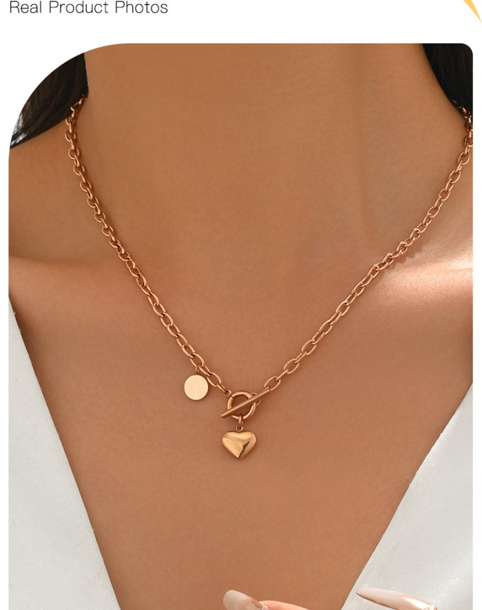 Wholesale Rose Gold Plated Stainless Steel Charm Necklaces