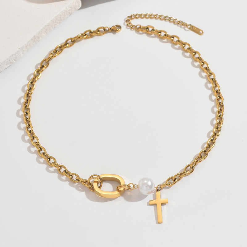 Wholesale Stainless Steel Oval Ring & Cross Pendant