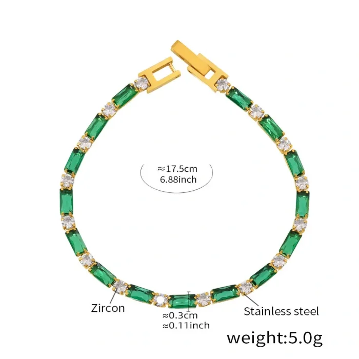 Wholesale Stainless Steel Colorful CZ Tennis Bracelet