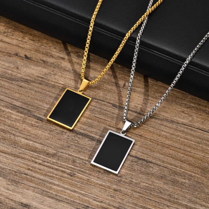 Wholesale Stainless Steel Men Rectangular Pendants