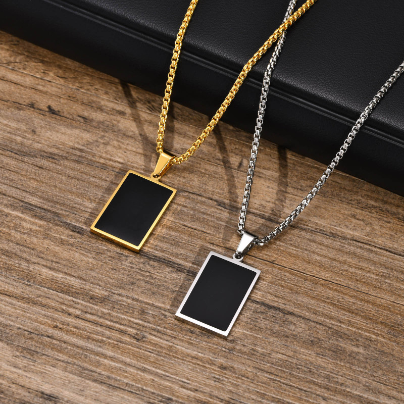 Wholesale Stainless Steel Men Rectangular Pendants