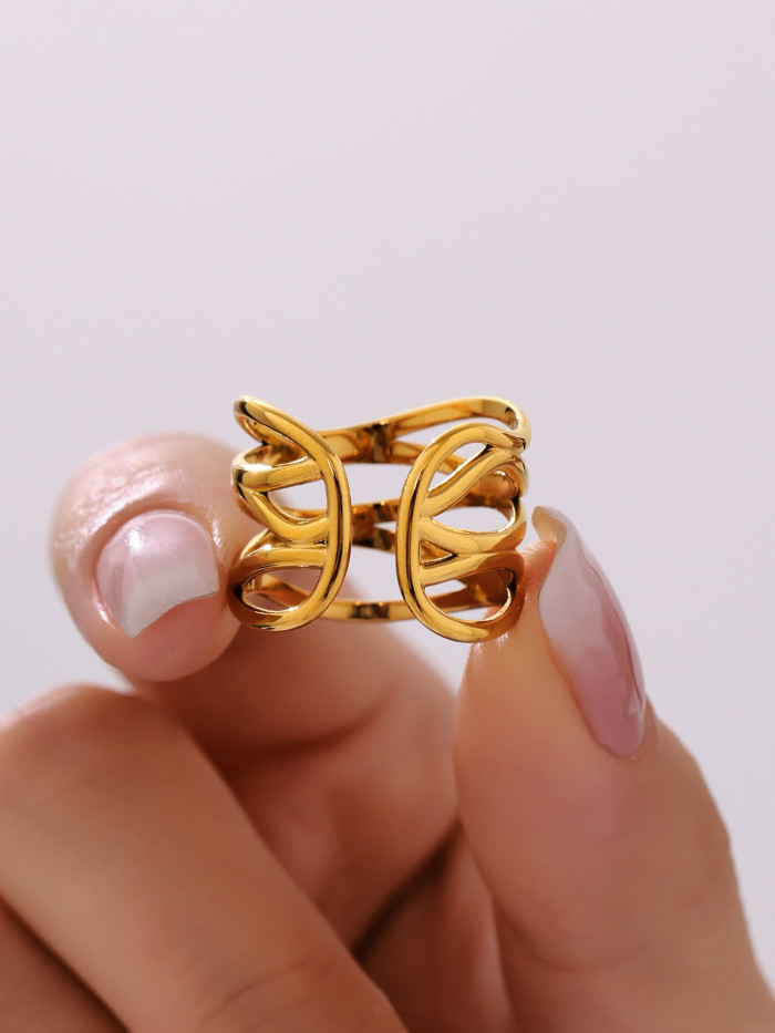 Wholesale Stainless Steel Irregular Multi-Layer Rings