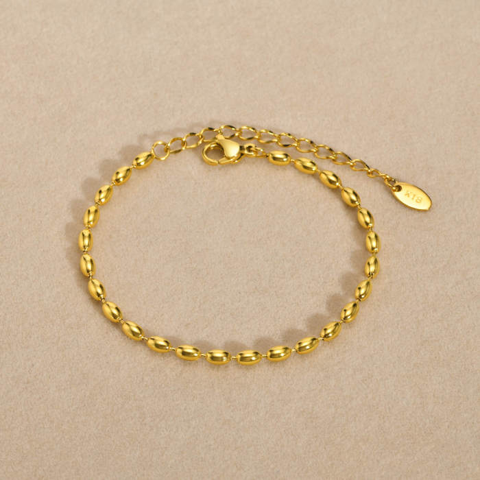 Wholesale Stainless Steel Oval Ball Chain Bracelet