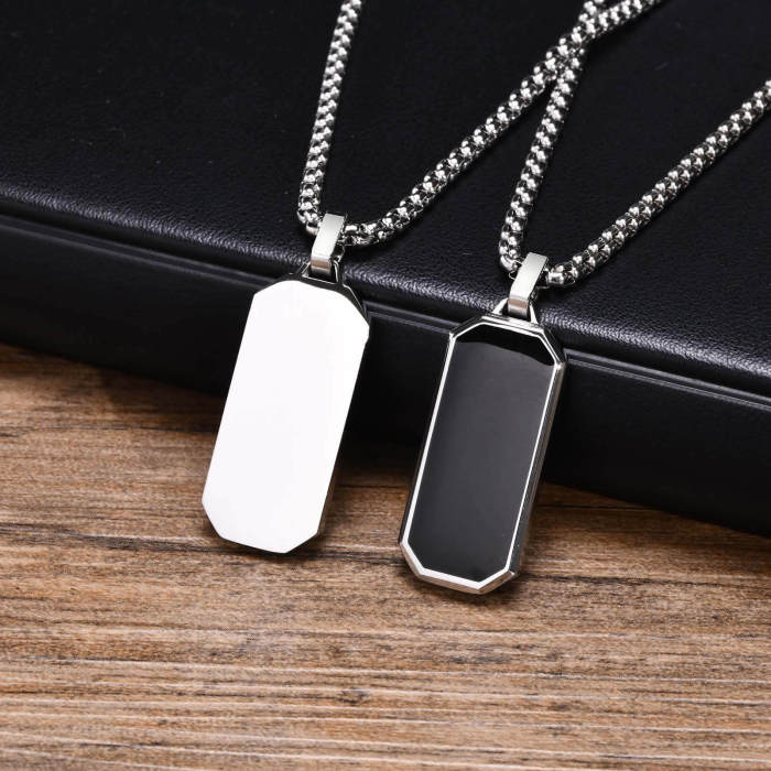 Wholesale Stainless Steel Octagonal Vertical Bar Pendant