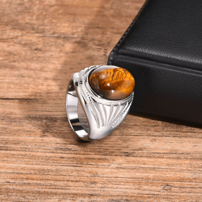 Wholesale Stainless Steel Tiger Eye Ring