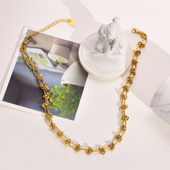 Wholesale Stainless Steel Knot Chain Necklace
