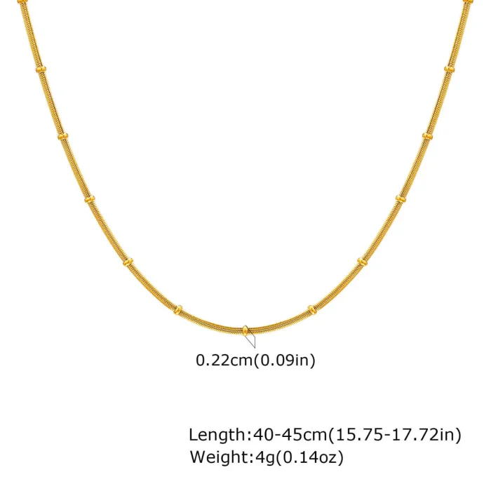 Wholesale Stainless Steel Flat Snake Chain Bead Bracelet