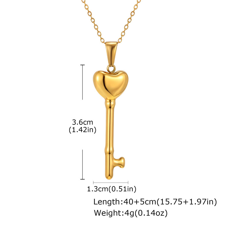 Wholesale Stainless Steel Key Pendant Necklaces