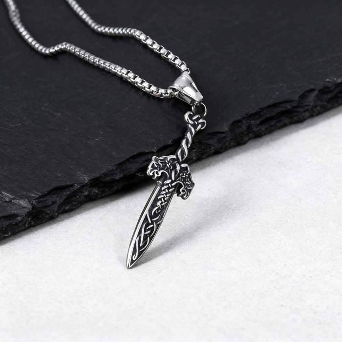 Stainless Steel Cross Dagger Pendant Wholesale