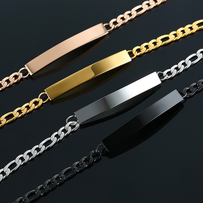Wholesale Personalized Stainless Steel Charm Women ID Bracelet