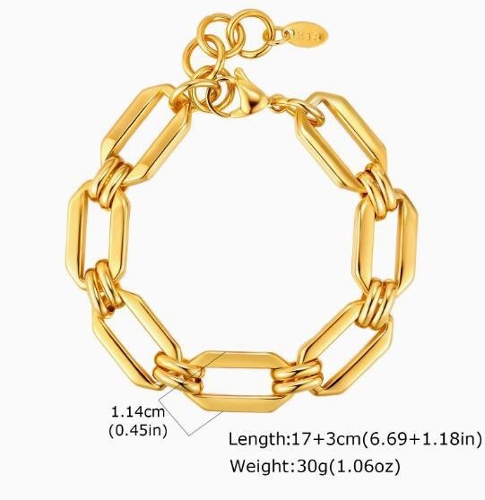 Wholesale Stainless Steel Geometric Link Bracelet