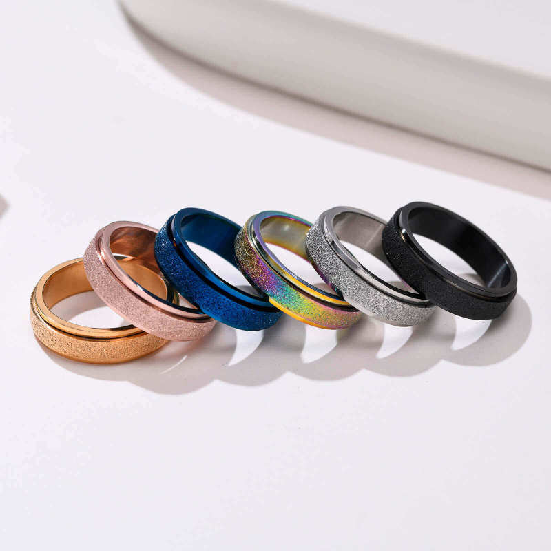 Wholesale Stainless Steel Rotating Wedding Ring For Men Women