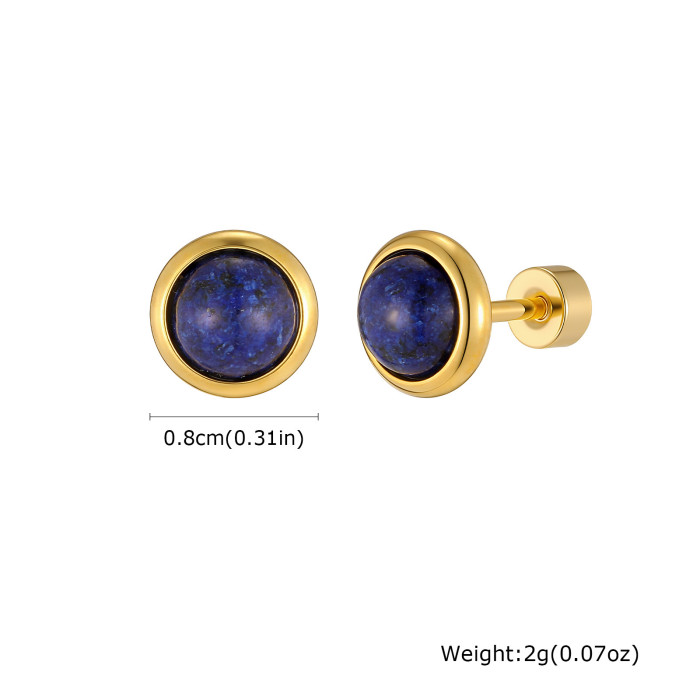 Gold Plated Natural Gemstone Stud Earrings Wholesale