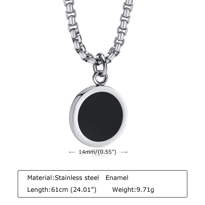 Wholesale Stainless Steel Simple Coin Pendant with Enamel