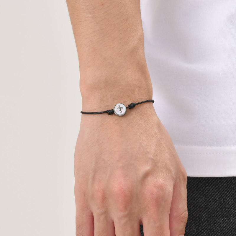 Wholesale Thin Nylon Rope Cross Couple Bracelet