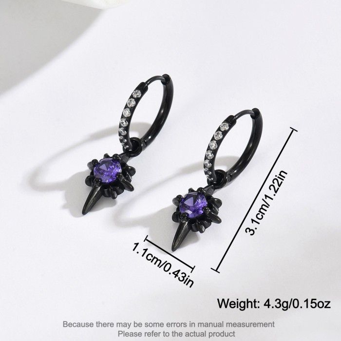 Wholesale Black Plated Stainless Steel Huggie Hoops