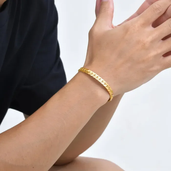 Wholesale Stainless Steel Flat NK Chain Bracelet