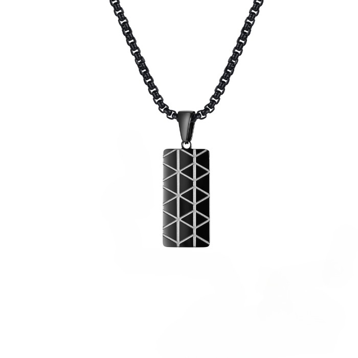 Wholesale Stainless Steel Rectangular Pendant with Geometric Patterns