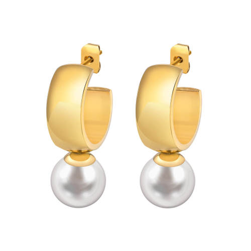 Wholesale Stainless Steel and Pearl Earring