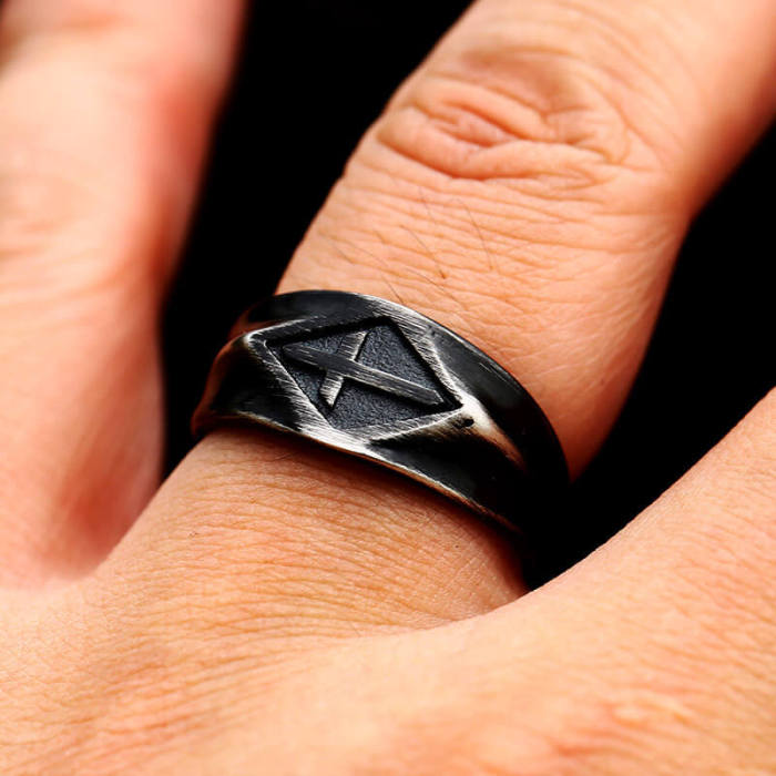 Wholesale Stainless Steel Retro Cross Ring