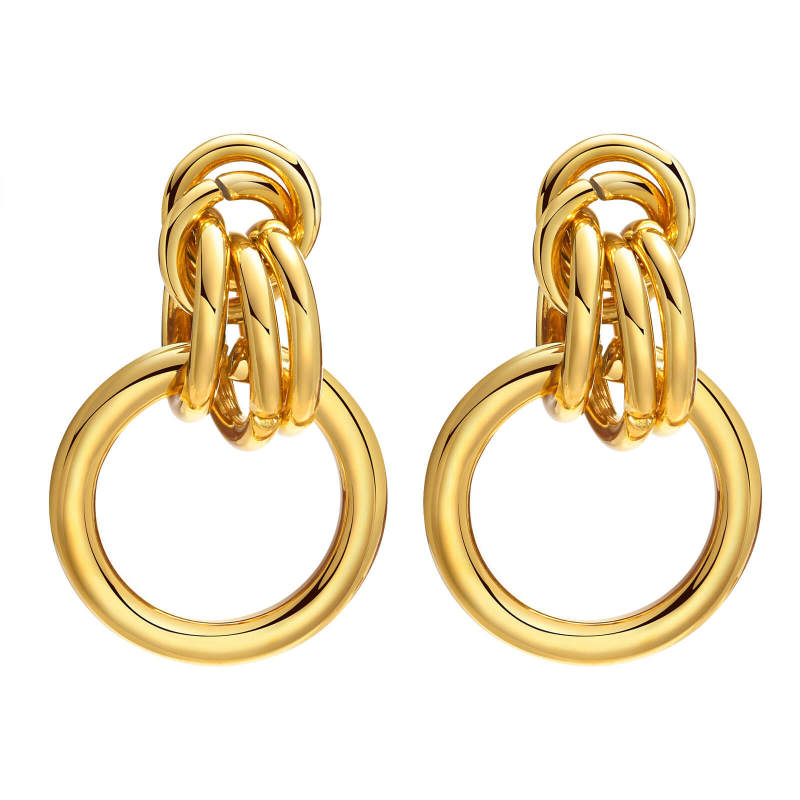 Wholesale Stainless Steel Multi-loop Interlocking Earrings