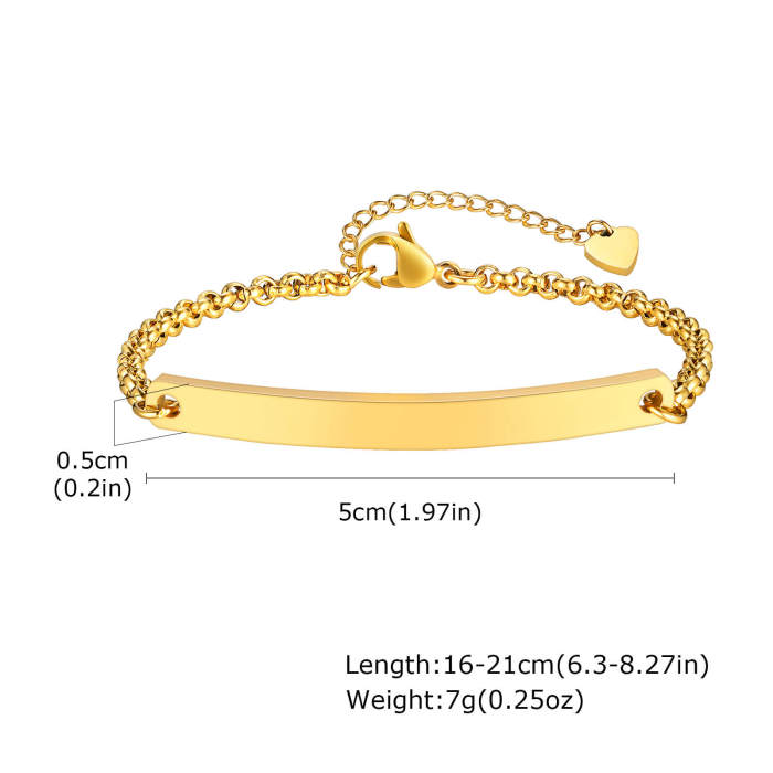 Wholesale Stainless Steel Blank Curved Tag Bracelet